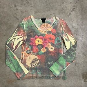 Susan Lawrence yellow floral long sleeve